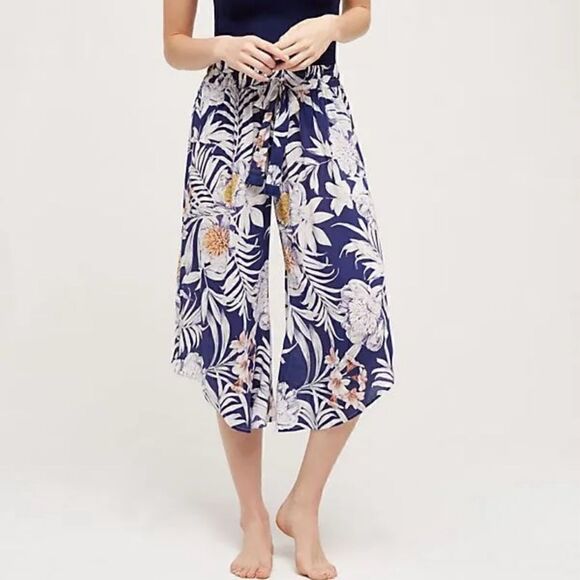 Anthropologist | E By Eloise Kalalau Cropped Sleep Pants Exotic prints sz XS - Picture 1 of 8